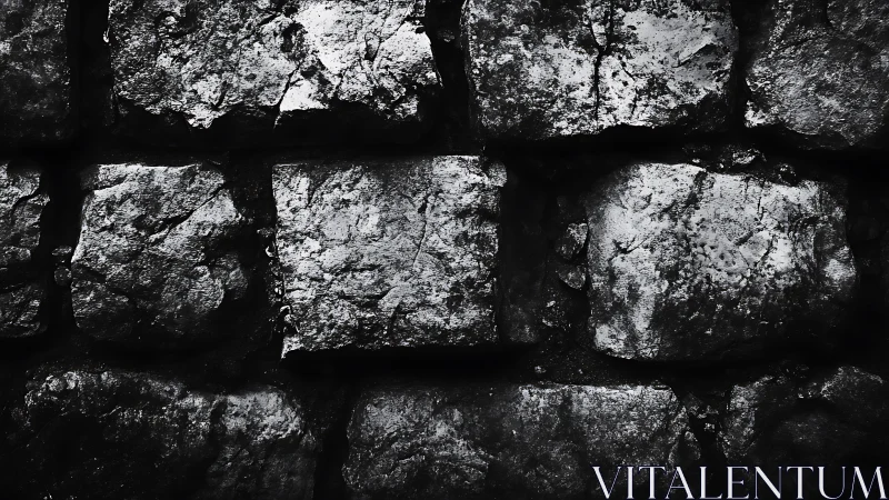 Monochrome stone wall texture with dramatic directional light.