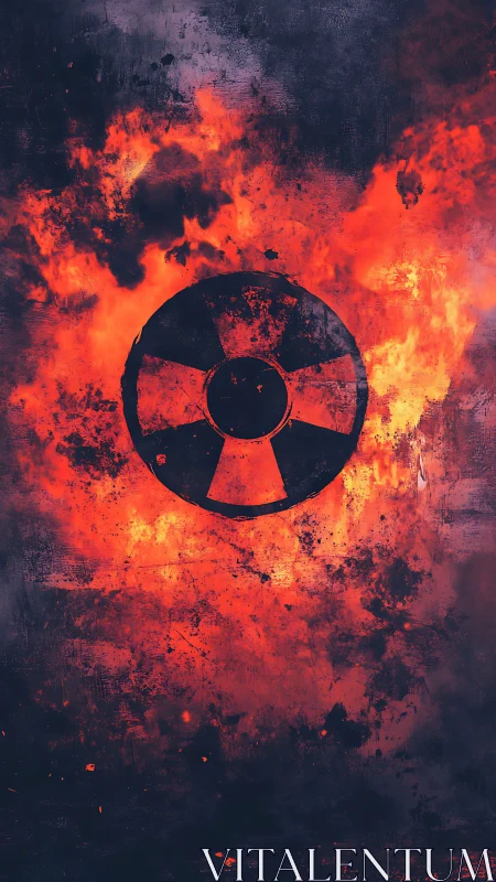 Radioactive Hazard Symbol Ablaze in Inferno.
