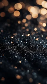 Golden sparkle lights drifting across a midnight glow.