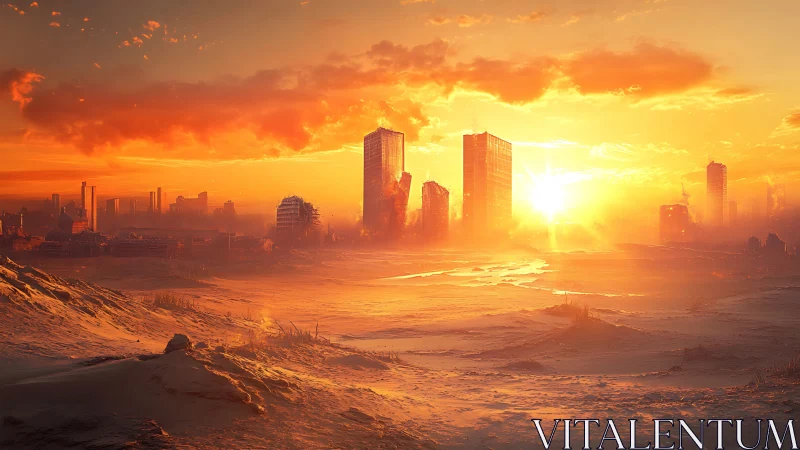 Sunlit desert cityscape glowing with quiet resilience.