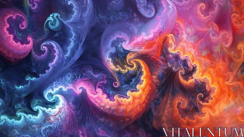 Multichromatic turbulent fractal vortices in energetic rotation.