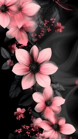 Blushing Cosmos: Pink Petals Dance Through Shadow.