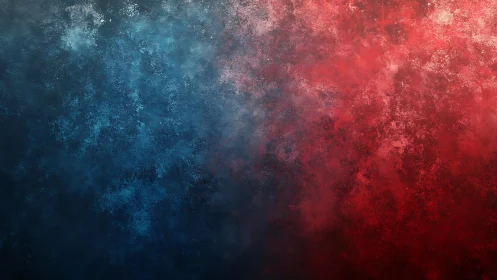 Soft clash of blue and red in dreamy textured mist.