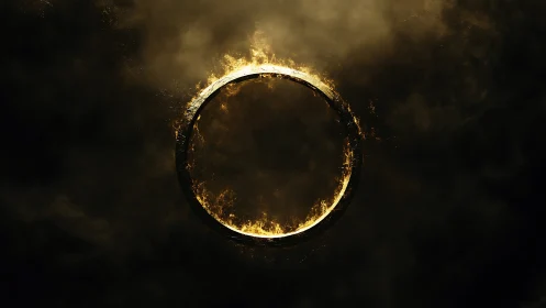 Total Solar Eclipse with Golden Ring Light Effect
