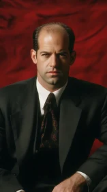 Confident businessman in a classic dark suit portrait.