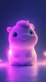 Gentle glowing pony pal in a dreamy neon night hug.