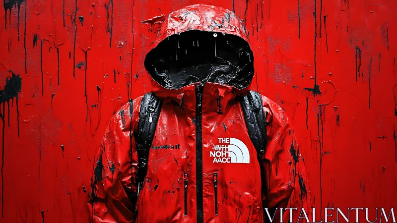 Bold Red Jacket Stands Out Against Vibrant Crimson Background