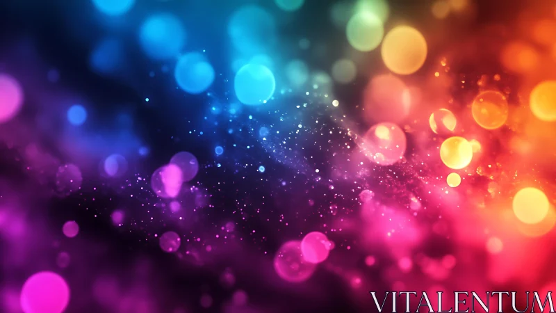 Vibrant bokeh effect with colorful light orbs in abstract style.