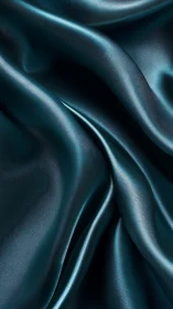 Folded teal satin fabric surface shows directional highlights