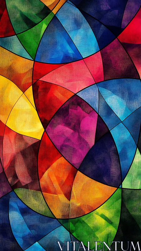 Radiant intersecting color arcs create vibrant stained rhythm