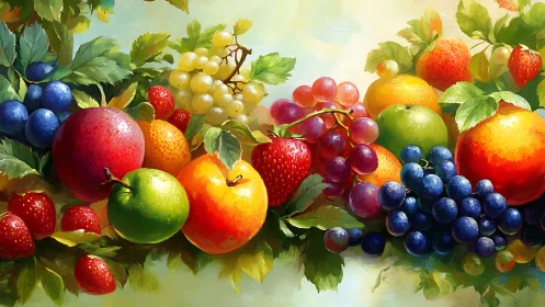 Colorful fruit harvest bursting with juicy garden delight.