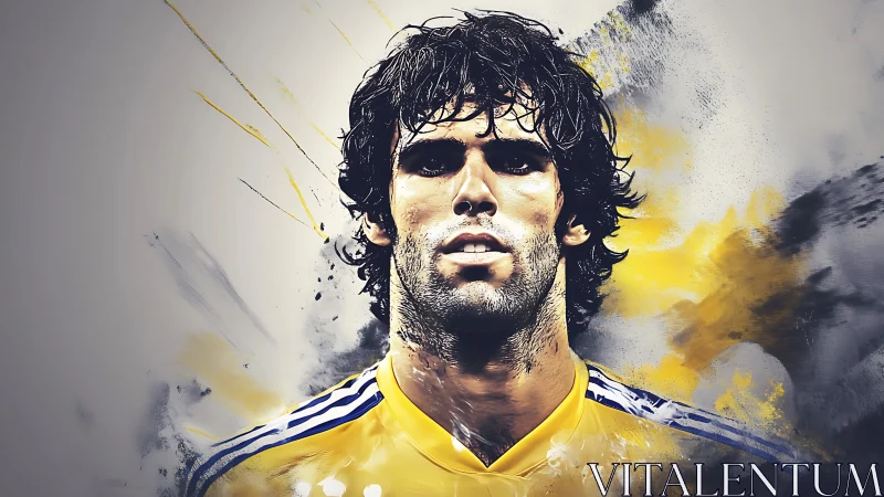 Stormlit football icon rising from splashed yellow thunder.