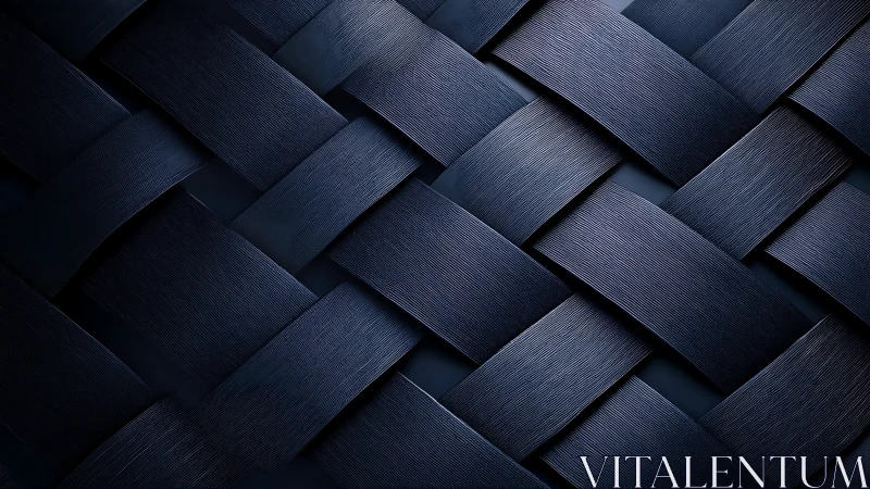 Interlaced metallic ribbons form a dark woven geometric grid pattern