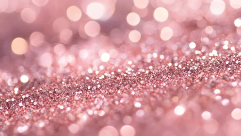 Soft pink glitter sparkles gently in a dreamy blur of light