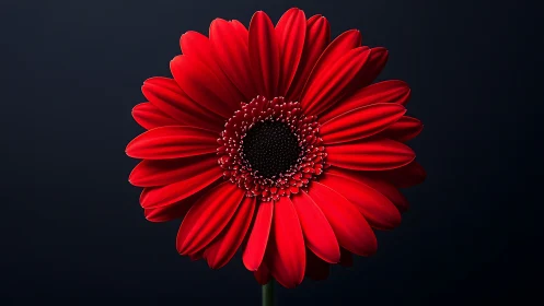 Crimson Blossom Unveiled: Velvety Petals Dance Against Darkness.