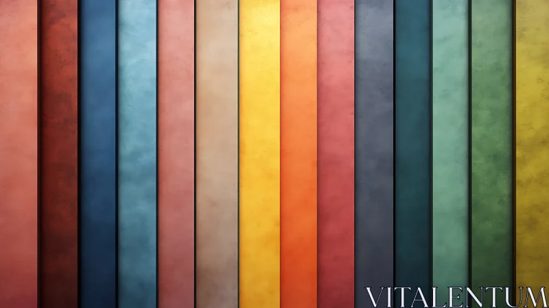 Vertical color panels form a textured multicolor wall pattern