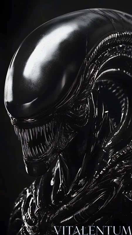 Chrome-fanged nightmare smiles under studio-forged starlight