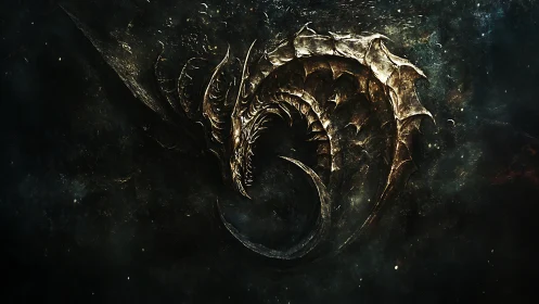 Cosmic serpentine carapace coils through deep interstellar void