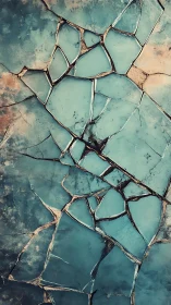 Cracked turquoise stone surface with organic fractured pattern.