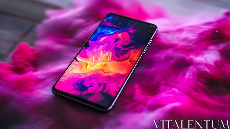 Vibrant Digital Wallpaper: Colorful Smartphone Display Magic.