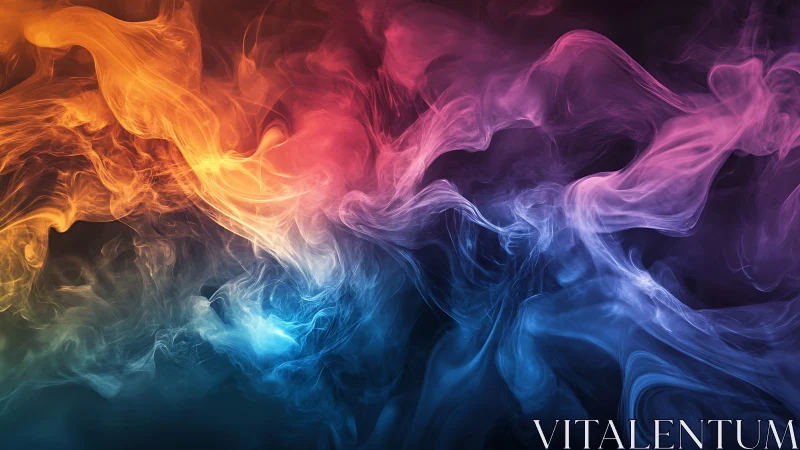 Vibrant swirling clouds of multicolored abstract smoke art