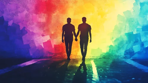 Two Souls Walk Through Rainbow Light