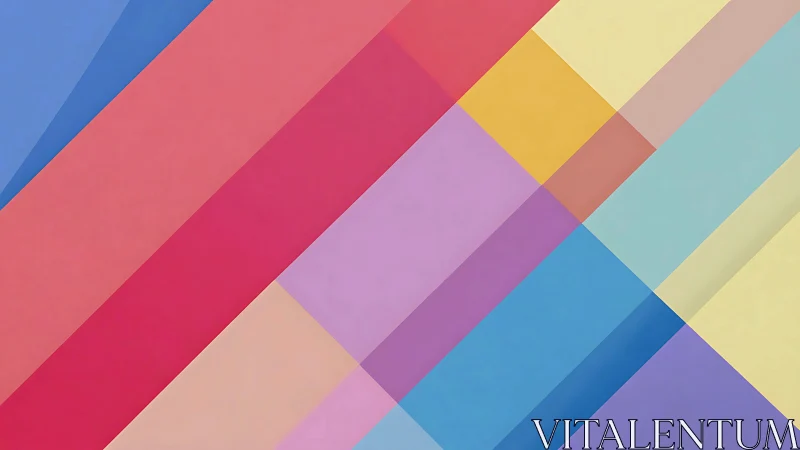 Diagonal multicolor geometric planes with translucent overlays