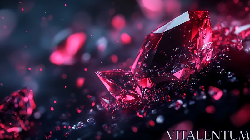 Crimson crystal constellations gleam across a velvet void