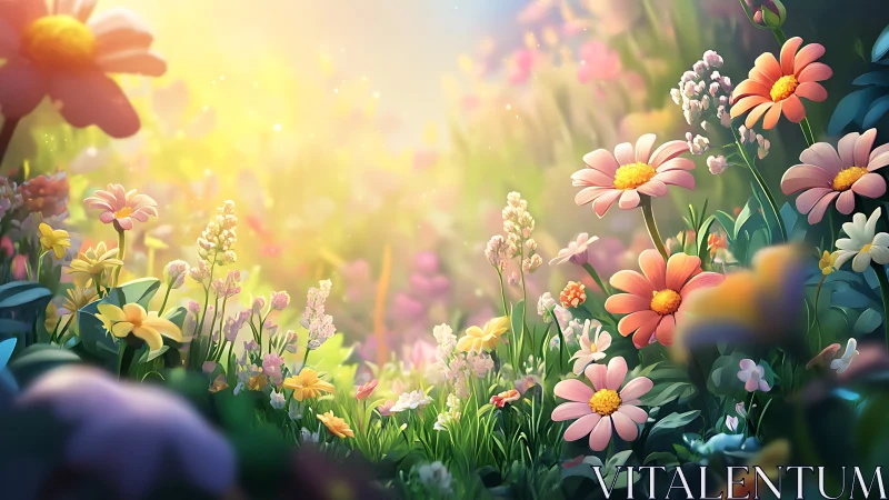 Golden Hour Garden: Where Blooms Dance in Warm Sunlight.