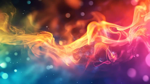 Volumetric Light Simulation: Flowing Plasma Trails with Chromatic Gradients.