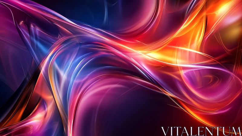 Vibrant flowing abstract light waves in vivid neon color