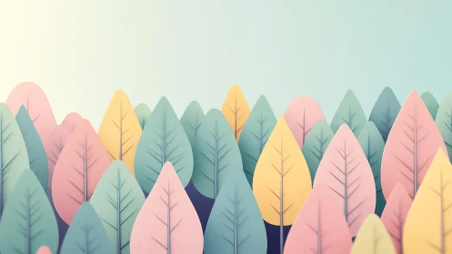 Pastel leaf chorus rising in a soft sunrise forest hush.