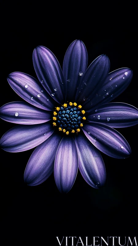 Purple Petals Glow: A Delicate Flower with Golden Heart