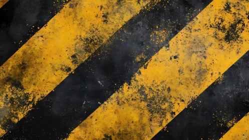 Diagonal hazard stripes show distressed industrial surface texture