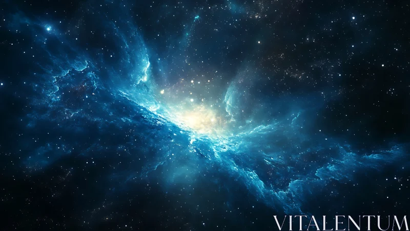 Stellar nebula burst rendered with luminous deep-space gradients