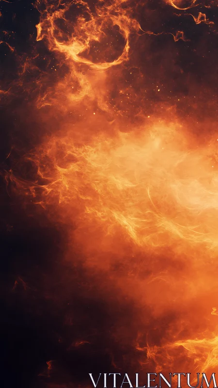 Turbulent Plasma Vortex: Orange-Red Energy Dynamics.