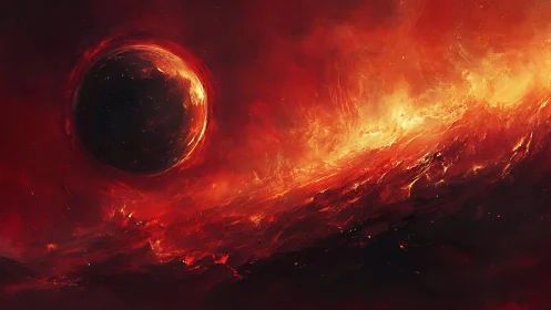 Burning Planet Solar Eruption Cosmic.