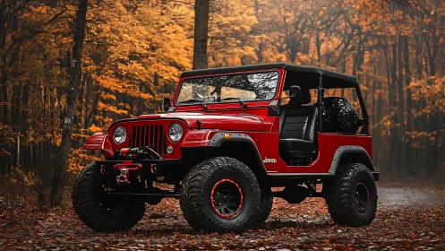 Crimson trail crawler idling bold among autumn embers.