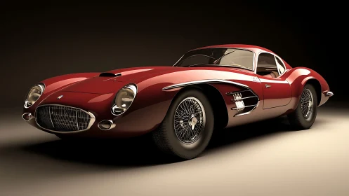 Rendered classic sports coup&eacute; with glossy shaders and studio rim lighting