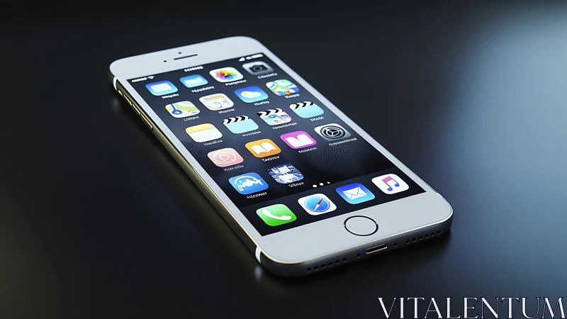 White iPhone displaying home screen with app grid layout.