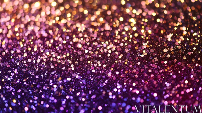Iridescent glitter bokeh gradient in magenta and gold hues.