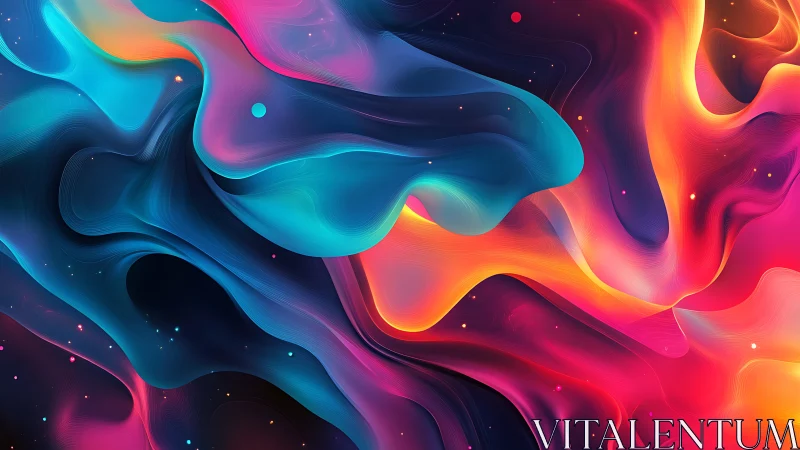 Gradient fluid dynamics form luminous neon spectral wavefields