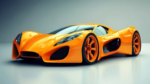 Solar citrus hypercar poised like a neon jungle predator.