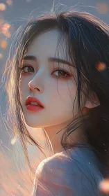 Backlit portrait rendering shows soft subsurface scattering effects