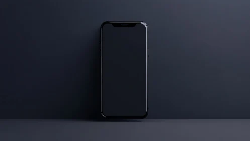 Smartphone with Dark Display on Gray Surface