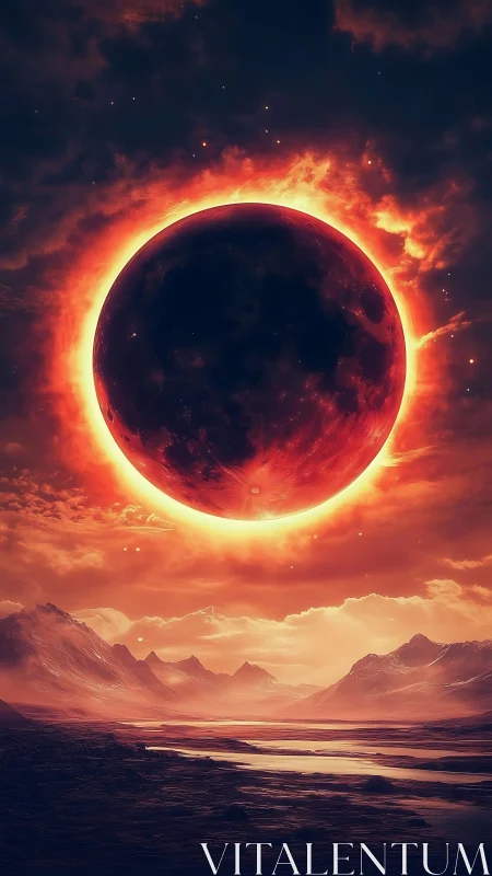 Fiery exoplanet eclipse illuminates alien valley in cinematic detail