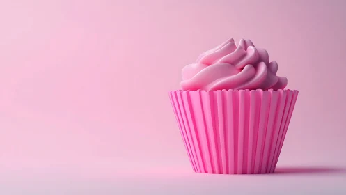 Pink Frosted Dreams: A Monochrome Cupcake Celebration.