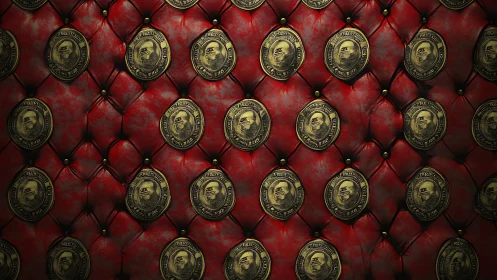 Coins nestle into velvet dimples, masquerading as royal studs