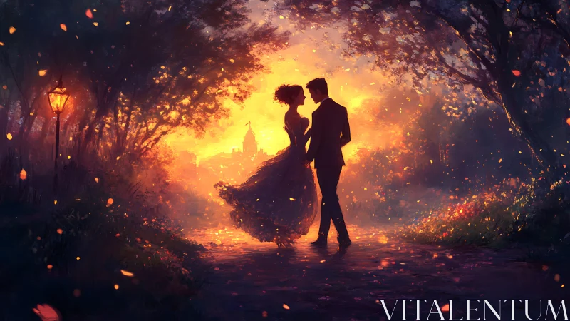 Two Hearts Meet in Golden Firelight Magic