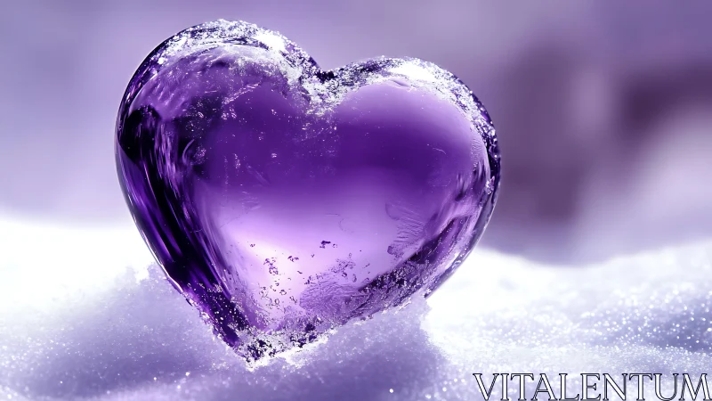 Frozen Heart's Icy Bloom Catches Winter's Crystalline Glow